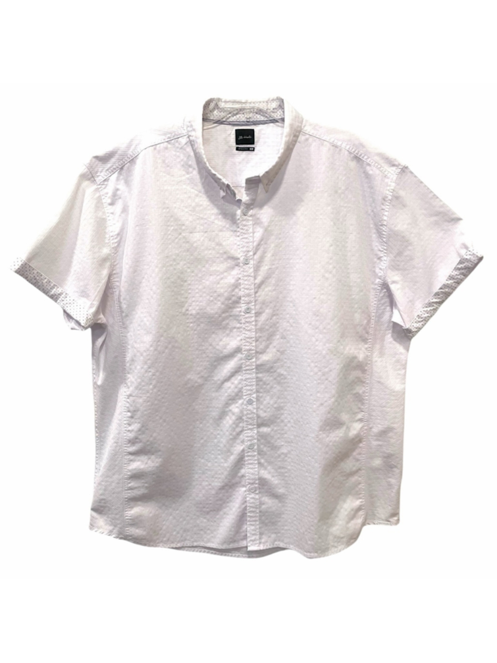 J.B. Holt Mens Size 3XL Athletic Button Down Shirt Short Sleeve Casual White